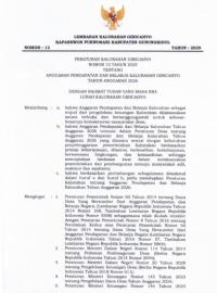 Peraturan Kalurahan No 13 Tahun 2025 tentang APBKal Tahun Anggaran 2026